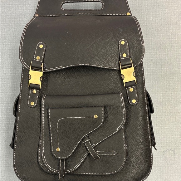 Elegant Black Leather Backpack